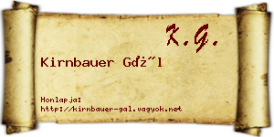 Kirnbauer Gál névjegykártya